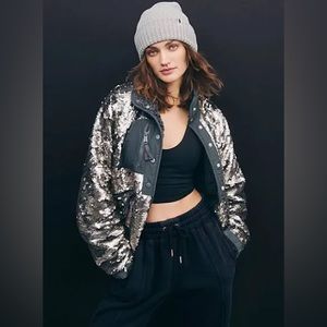 Free People hit the slopes sequin jacket